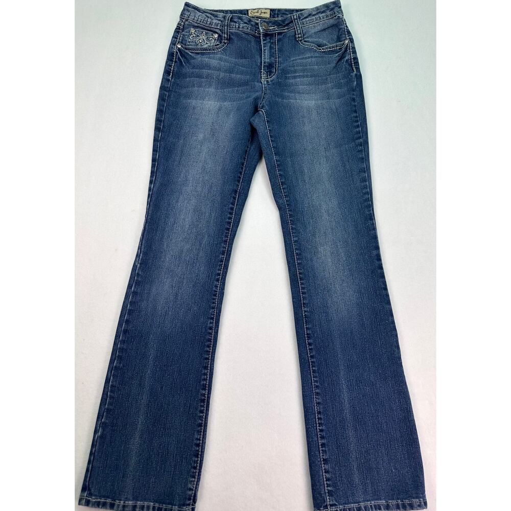Earl Jean Embellished Moderate Bootcut Jeans Medium Wash Size 8 Average - Picture 4 of 13
